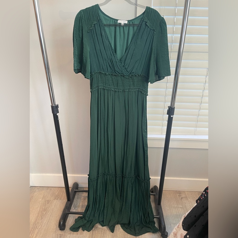 Baltic Born Emerald Green V‑Neck Maxi Dress